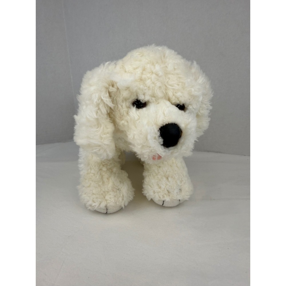Build-A-Bear Workshop Cream Curly Sherpa Puppy Dog Plush Standing White